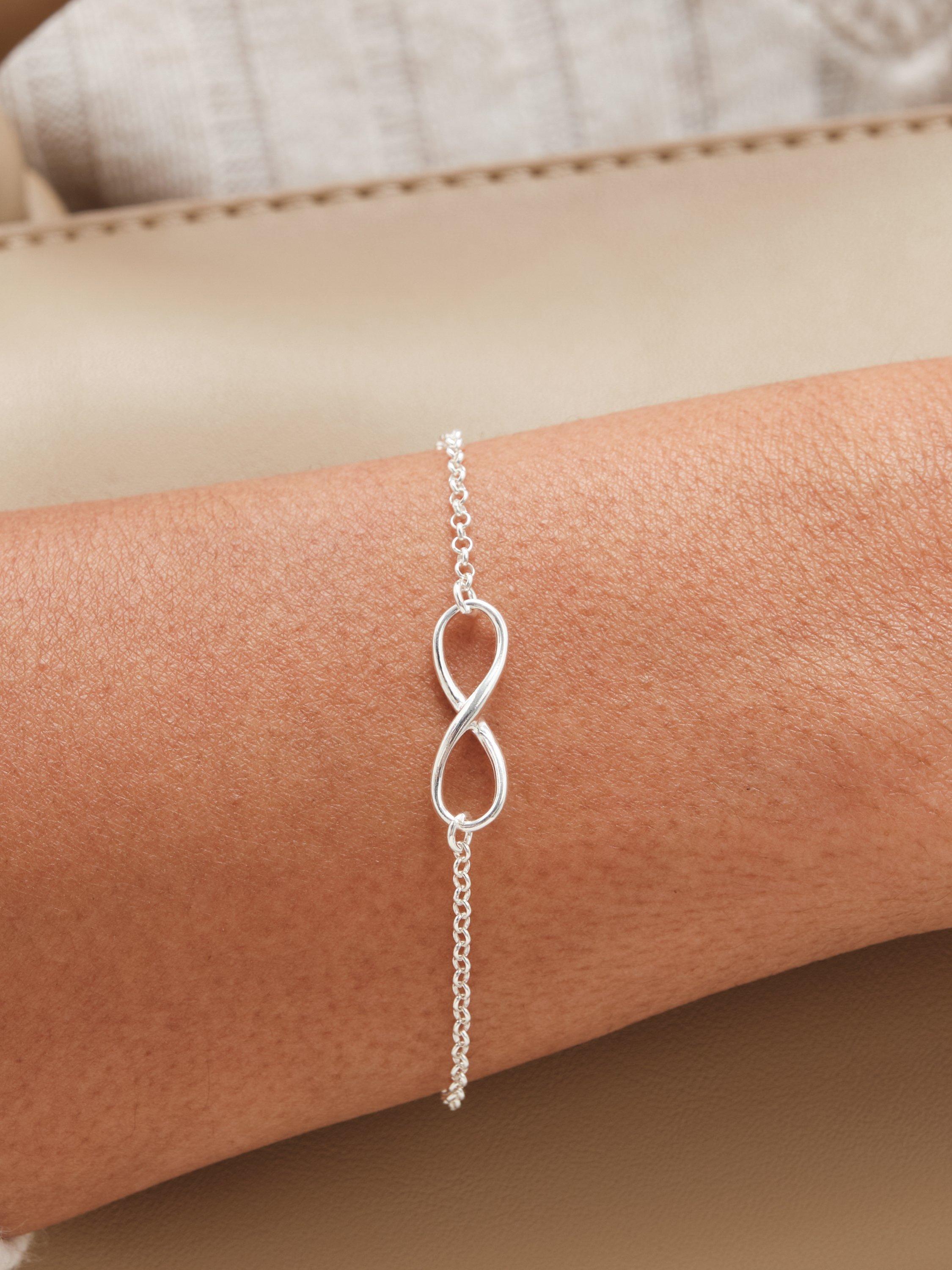 Product image 3 of 3, which shows Simply Silver Polished Fine Infinity Bracelet, Silver