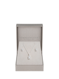 Simply Silver Cubic Zirconia Cushion Earrings & Necklace Set, Silver