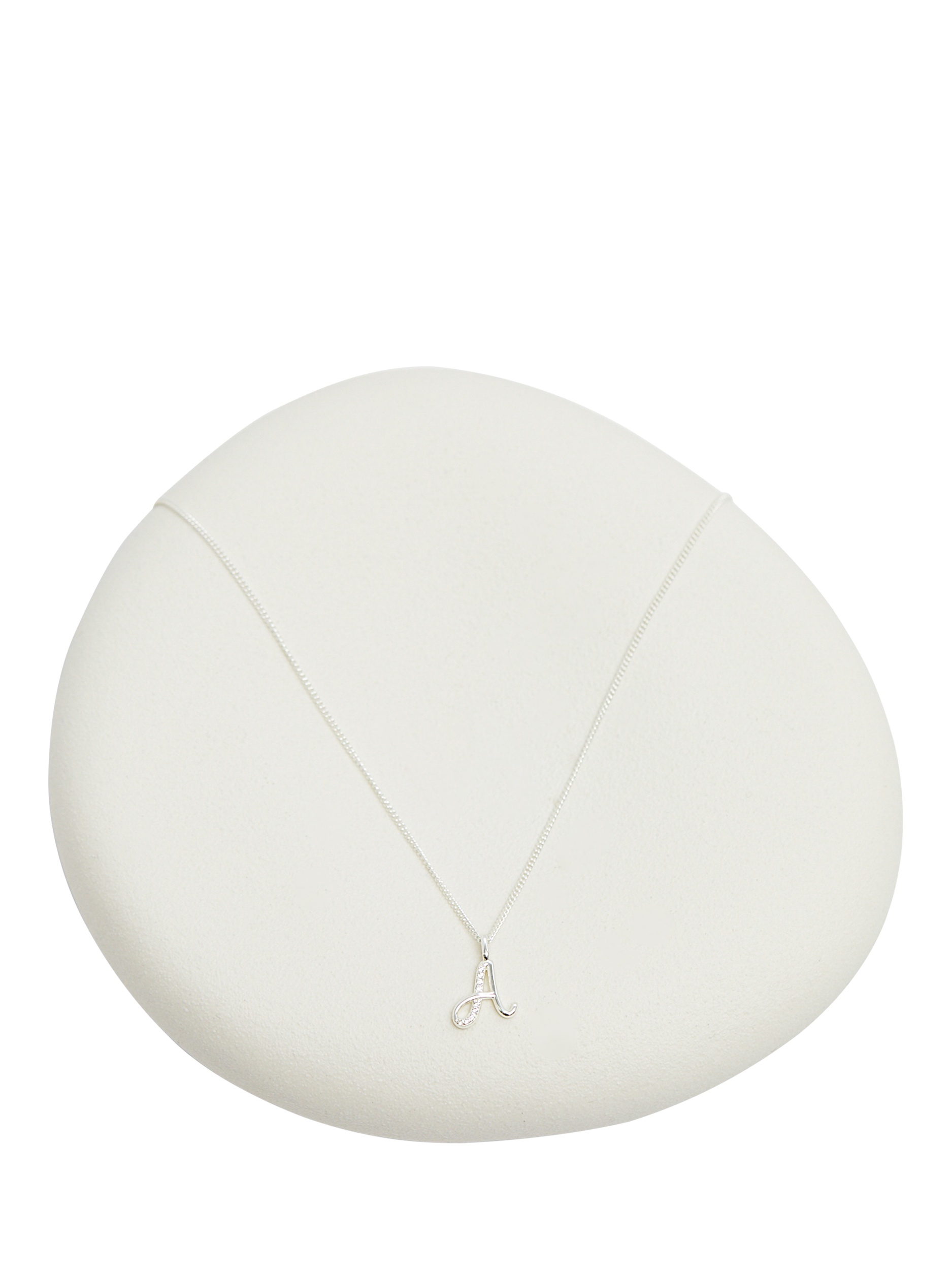 Product image 4 of 4, which shows Simply Silver Sterling Silver 925 Polished and Cubic Zirconia Initial 'A' Pendant