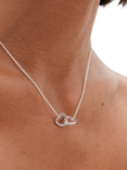 Simply Silver Interlink Heart Pendant Necklace, Silver