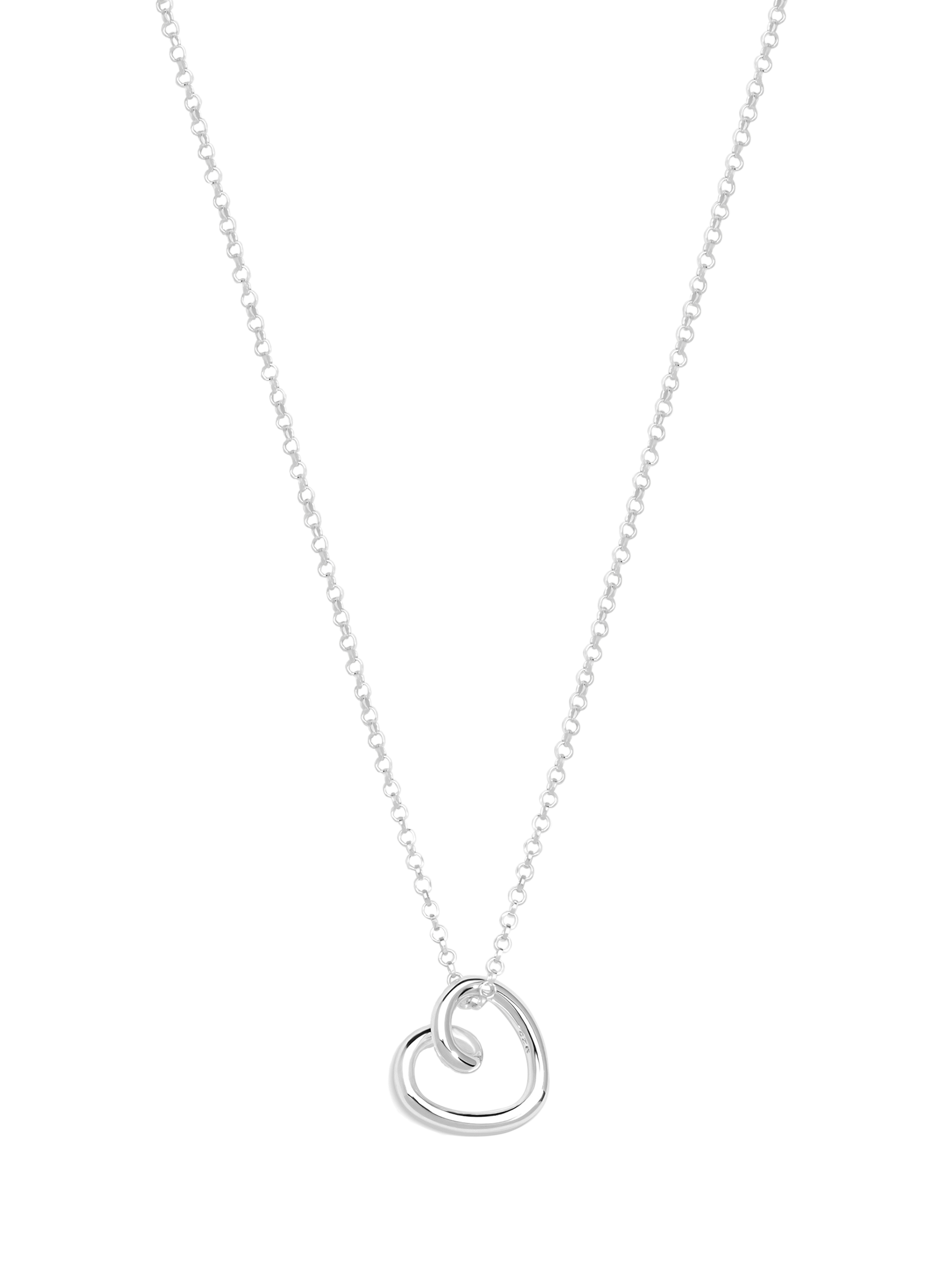 Product image 1 of 3, which shows Simply Silver Swirl Open Heart Necklace, Silver