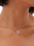 Simply Silver Swirl Open Heart Necklace, Silver