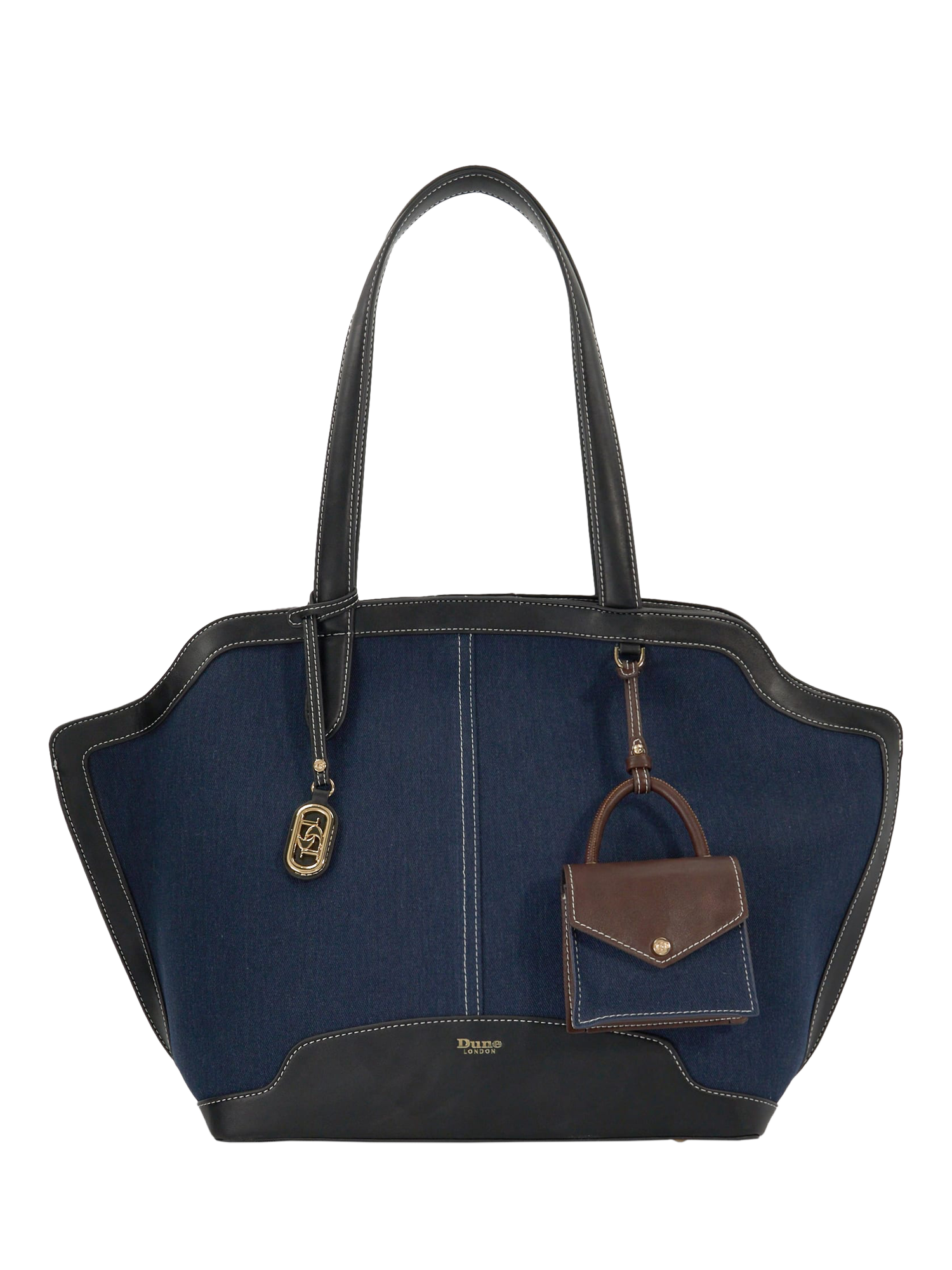 Dune Decided Denim Grab Handle Day Bag Navy