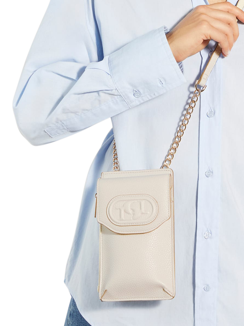 Product image 5 of 5, which shows Dune London Samely Crossbody Phone Pouch, Ecru