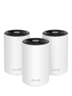 TP-Link XE75 Whole Home Mesh Wi-Fi System with Built-In Antivirus, AXE5400, Pack of 3, White