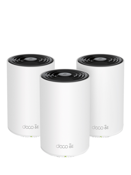 TP-Link XE75 Whole Home Mesh Wi-Fi System with Built-In Antivirus, AXE5400, Pack of 3, White