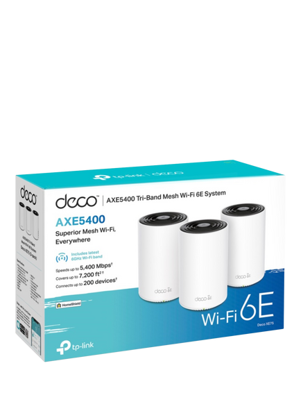 TP-Link XE75 Whole Home Mesh Wi-Fi System with Built-In Antivirus, AXE5400, Pack of 3 - view 2, White
