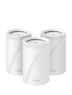 TP-Link Deco BE65 Whole Home Mesh Wi-Fi 7 System with Built-in Antivirus, BE9300, Pack of 3, White, White