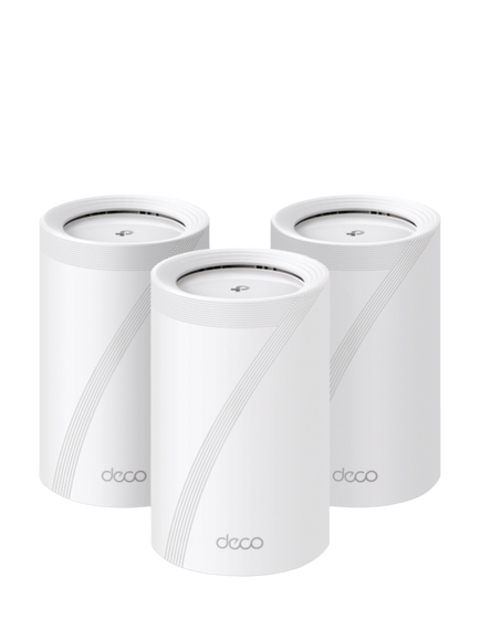 TP-Link Deco BE65 Whole Home Mesh Wi-Fi 7 System with Built-in Antivirus, BE9300, Pack of 3, White, White