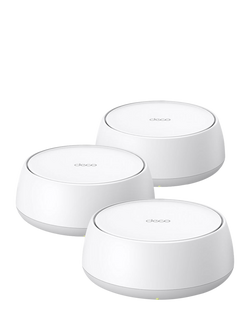 TP-Link Deco BE25 Whole Home Mesh Wi-Fi 7 System with Built-in Antivirus, BE3600, Pack of 3, White, White