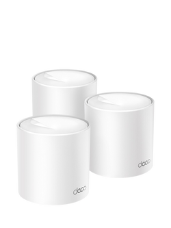TP-Link Deco X1500 Whole Home Mesh Wi-Fi System with Built-In Antivirus, AX1500, Pack of 3, White, White