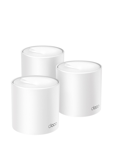 TP-Link Deco X1500 Whole Home Mesh Wi-Fi System with Built-In Antivirus, AX1500, Pack of 3, White, White