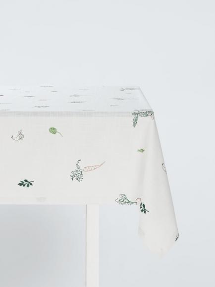 John Lewis X Deliciously Ella Cotton Tablecloth, 250 x 160cm, White, White