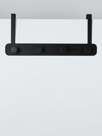 John Lewis Over The Door 4 Hook Hanging Rack, Black
