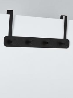 John Lewis Over The Door 4 Hook Hanging Rack - view 2, Black