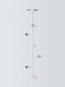 John Lewis Over the Door Vertical 6 Hook Set, Multi, White/Blue