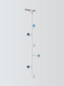 John Lewis Over the Door Vertical 6 Hook Set, Multi - view 2, White/Blue