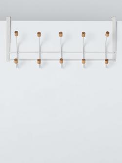 John Lewis Over the Door 5 Hook Set, White, White/Natural