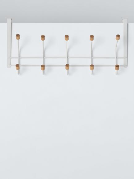 John Lewis Over the Door 5 Hook Set, White, White/Natural