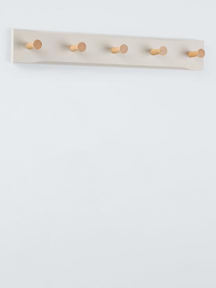 John Lewis Shaker 5 Hook Hanging Rack, FSC-Certified (Ash Wood) - view 2, Linen