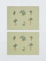 John Lewis X Deliciously Ella Cotton Placemat, Set of 2, Green