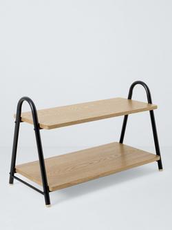John Lewis Brooklyn Shoe Rack, Black/Natural