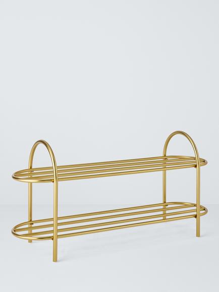 John Lewis Metal Shoe Rack, Gold, Gold