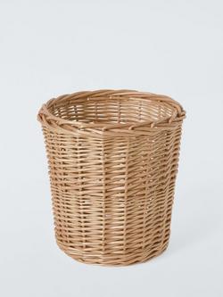 John Lewis Willow Waste Paper Bin, Light Natural, Light Natural