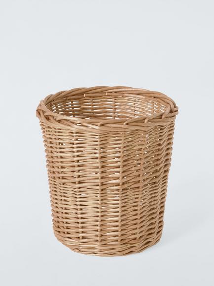 John Lewis Willow Waste Paper Bin, Light Natural, Light Natural