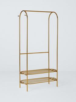John Lewis Curved Metal Clothes Rail, Gold, Gold