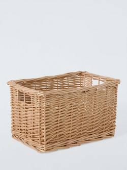 John Lewis Woven Willow Basket, Light Natural, Small, Light Natural