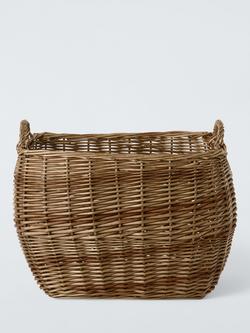 John Lewis Wicker Log Basket, Large - view 2, Dark Brown