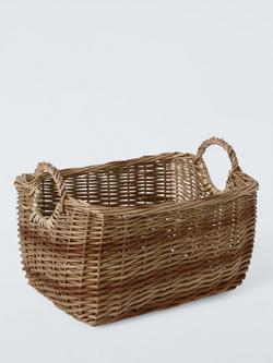 John Lewis Willow Log Basket, Dark Brown, Dark Brown