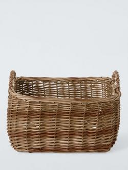 John Lewis Willow Log Basket, Dark Brown - view 2, Dark Brown