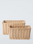 John Lewis Willow Rectangular Basket, Natural, Set of 2