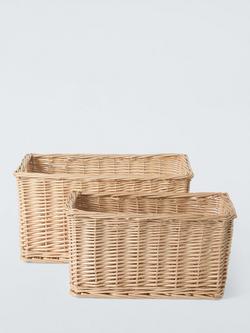 John Lewis Willow Rectangular Basket, Natural, Set of 2 - view 2, Light Natural