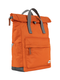 ROKA London Canfield B Recycled Nylon Rolltop Backpack, 15L - view 2, Burnt Orange