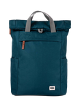 ROKA London Finchley A Recycled Canvas Rolltop Backpack, 15L, Teal