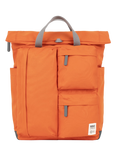 ROKA London Waterhouse Recycled Canvas Rolltop Backpack, 16.4L, Atomic Orange