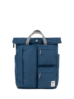 ROKA London Waterhouse Recycled Canvas Rolltop Backpack, 16.4L, Blue