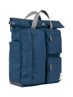 ROKA London Waterhouse Recycled Canvas Rolltop Backpack, 16.4L - view 2, Blue
