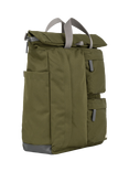 ROKA London Waterhouse Recycled Canvas Rolltop Backpack, 16.4L, Moss