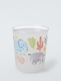 John Lewis Kids' Jungle Print Glass Tumbler, 300ml, Clear - view 2, Clear