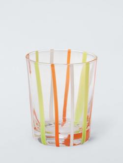 John Lewis Striped Glass Tumbler, 290ml, Multi, Multi