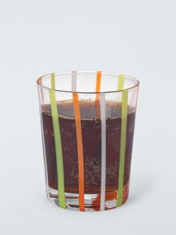 John Lewis Striped Glass Tumbler, 290ml, Multi - view 2, Multi