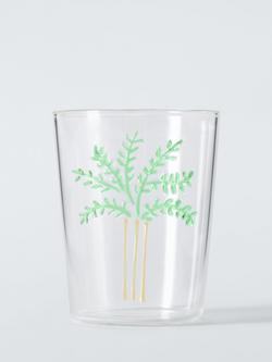 John Lewis Palm Tree Glass Tumbler, 300ml, Clear, Clear