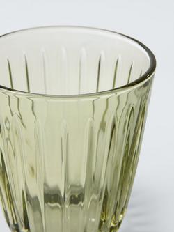 John Lewis Ribbed Glass Tumbler, 270ml, Pistachio - view 2, Pistachio