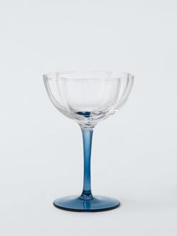 John Lewis Floral Colour Stem Coupe Cocktail Glass, 200ml, Blue, Blue