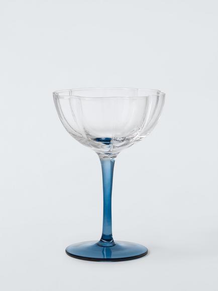 John Lewis Floral Colour Stem Coupe Cocktail Glass, 200ml, Blue, Blue