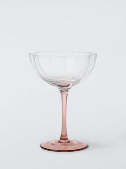 John Lewis Floral Colour Stem Coupe Cocktail Glass, 200ml, Pink, Pink